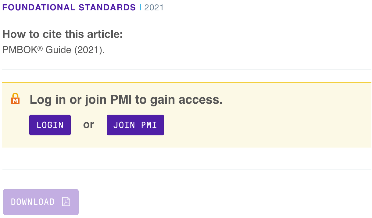 PMBOK Guide 7th Edition Download Page - Login Prompt PMBOK Guide 7th Edition Download Page - Login Prompt